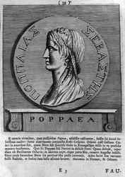 Poppaea Sabina (Engraving After a Roman Coin Dated AD 54-68)
